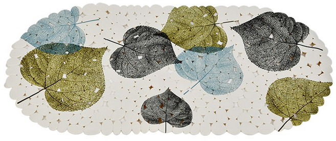 제인마랑 욕실 욕조 미끄럼방지 흡착 매트 69X35cm, 나뭇잎