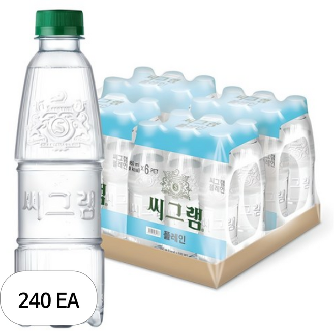 씨그램 플레인 탄산수 무라벨, 240개, 350ml