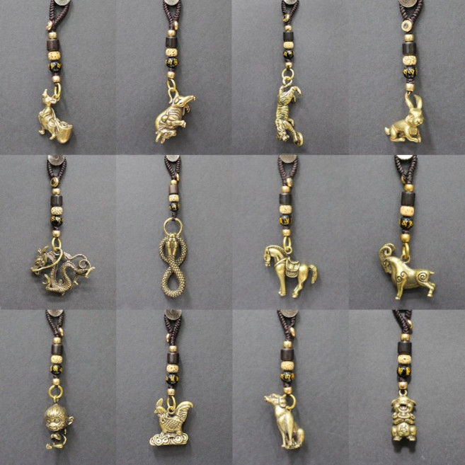 12지 황동 열쇠고리 (원형고리 포함) - 재물재수 키링 키홀더 키고리, 뱀, 1개