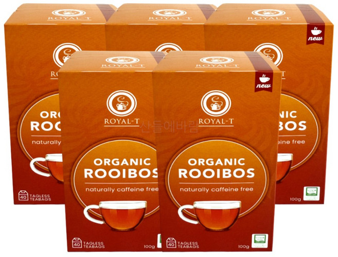 오가닉 루이보스티 티백, 2.5g, 40개입, 5개