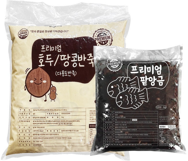 프리미엄 호두과자 땅콩빵 델리 만쥬 만들기 재료 앙금 속재료 재료 반죽 5kg + 팥앙금 3kg 세트, 1개, 8kg