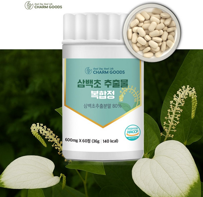 삼백초추출물 효능 약2개월분 삼백초 맥문동 도라지 복합정 국산 100%, 1개, 60정