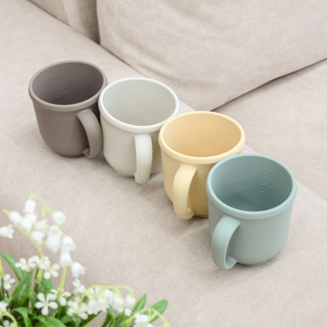 실리샵 국산 플래티넘 실리콘 손잡이 머그컵 350ml, 2개, 머그컵 옐로우버터