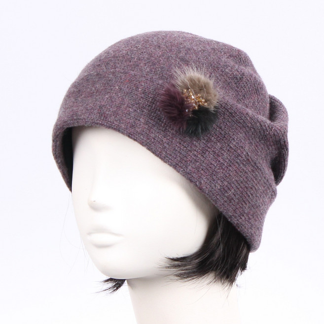 알앤에프 여성 비니 두건 중년 모자 겨울 항암 엄마 JENNI