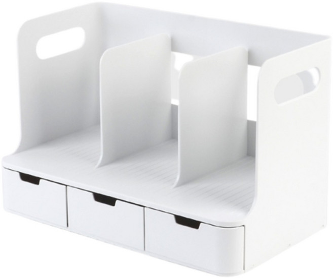 국산 3칸 서랍형 2단 책상 서랍 책꽂이 정리함 미니 간이 세로 플라스틱 책상용 책장 스탠딩 3단 정리 서랍장, 베이지