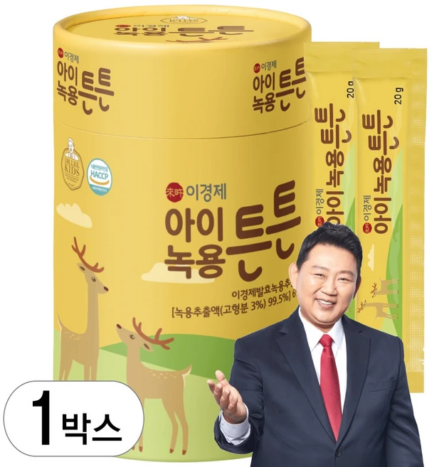 [공식판매점]이경제 아이녹용튼튼 어린이영양제 아이녹용젤리 녹용함유 1박스(20g*30포) 우리 아이 바른 성장을 위해, 1개 - 쿠팡