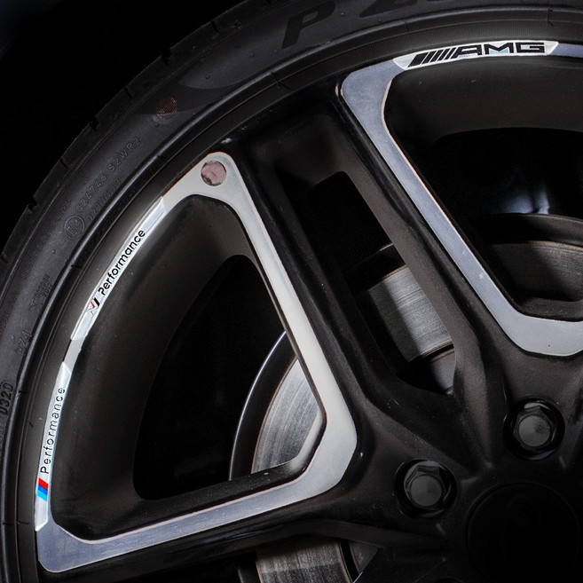 본오토파츠 DUB 알루미늄 휠가드 포인트 스티커 휠, AMG 블랙, 1개