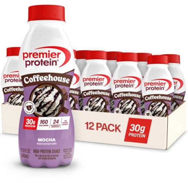Premier Protein Shake COFFEEHOUSE Mocha 30g Protein No Added Sugar 24 Vitamins & Minerals to, 1개, 348ml