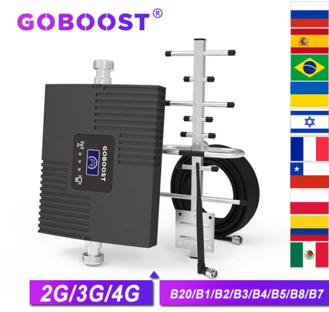 휴대폰 신호증폭기 실내용 GOBO Gsm 850 900 2100 신호 부스터 4G 1700 1800 1900 2600 MHz 셀룰러 증폭기 LTE 700 800 리피터 키트 2g, 3)EU 플러그, 1800MHz Band3