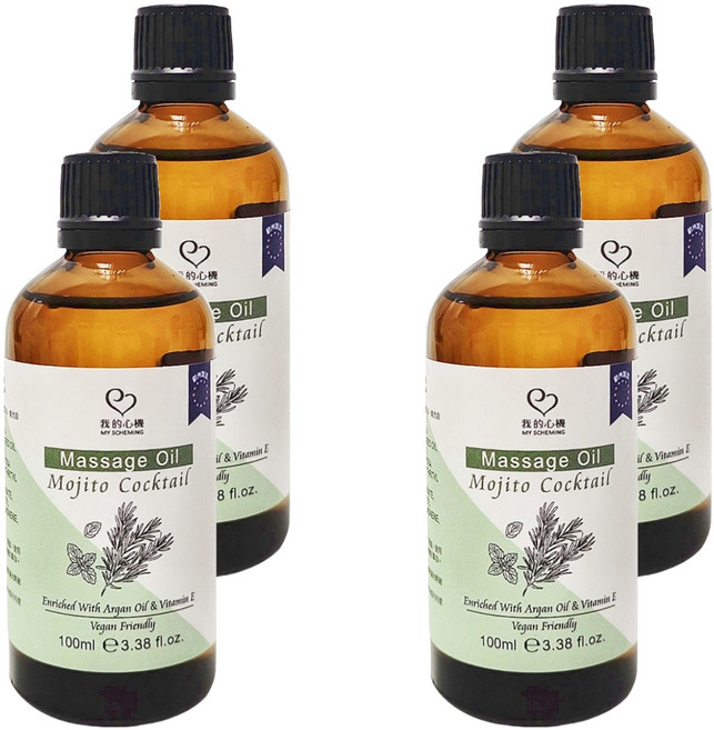 MY SCHEMING 我的心機 沁檸莫吉托活力身體按摩油, 100ml, 4件