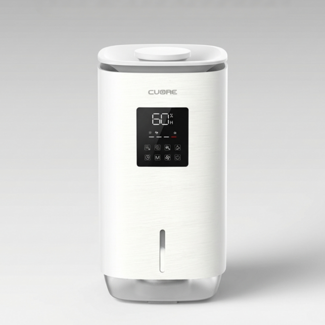 까르페 자연기화식 가습기 PRO 에어워셔 BLDC 완전분해 헤파필터 UV 음이온 자동건조 대용량 저소음 무드등 상부급수방식 8L, 화이트