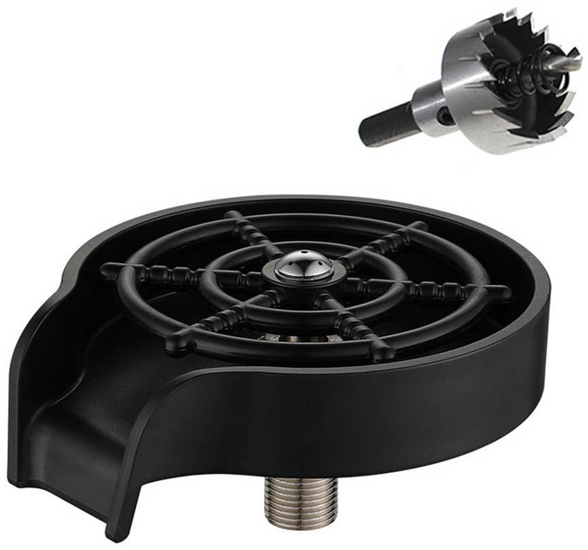 푸드시터 카페 자동 고압 컵세척기 드릴커터 포함, 블랙_ABS소재(드릴커터포함), 1개, 블랙