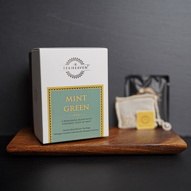 티헤븐 민트 그린티 모슬린티백, 1개, 12개입, 24g