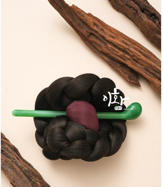 명주 쪽머리 소 한국무용 실크 돌잔치 가채 공연용 소품 이화