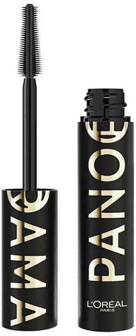 L'Oreal Paris 볼륨감 있는 파노라마 마스카라 볼류마이징 및 길어지는 세탁 가능한 롱웨어 얼룩 방지 메이크업 블랙 9.9ml(0.33온스) 184209, 올 나이트 블랙, 1