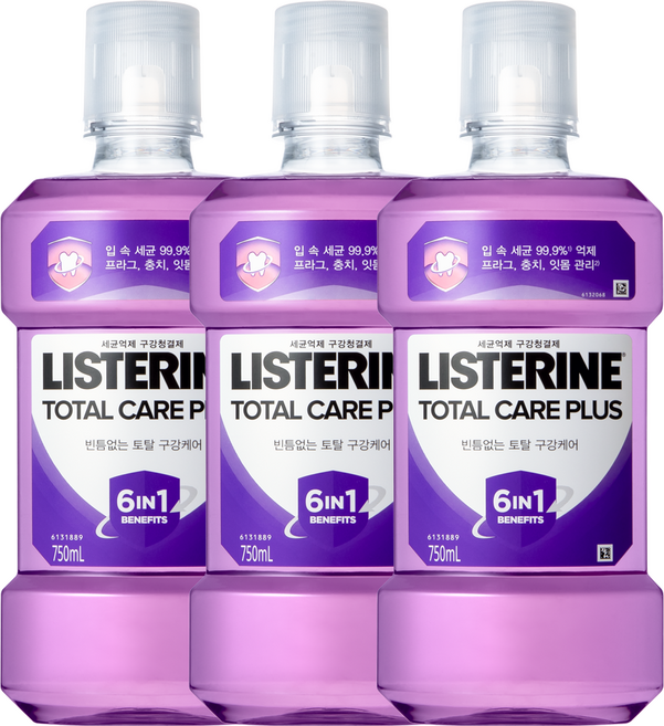 리스테린 토탈케어플러스, 750ml, 1, 3개