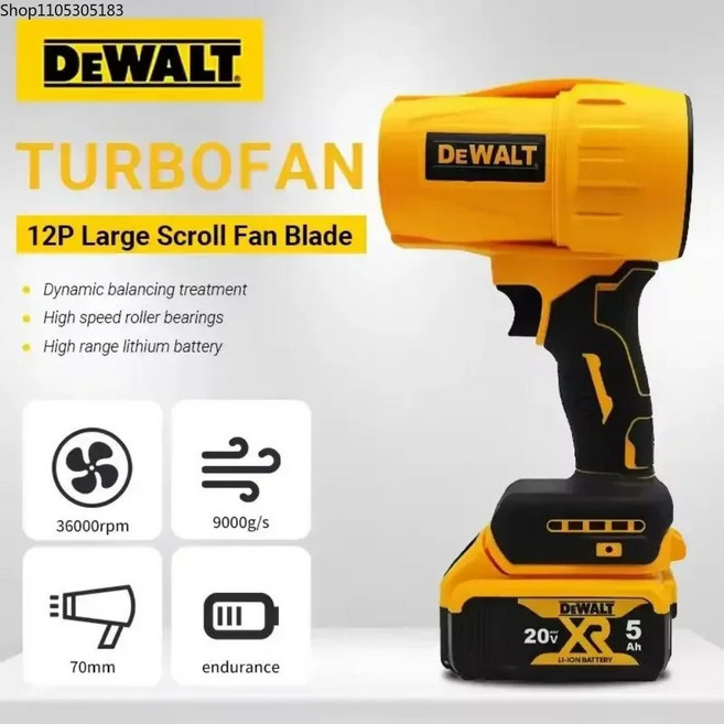 브러시리스 전기 공기 송풍기 30000RPM 무선 리프 송풍기 터보 제트 팬 Dewalt 20V 배터리 용 휴대용 먼지