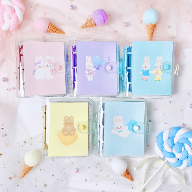 [3공미니] 포카바인더 포토카드 미니 홀더 콜북 3공 포켓 앨범 사진 콜렉트북 글리터, 노랑(SET)(글리터), 1개