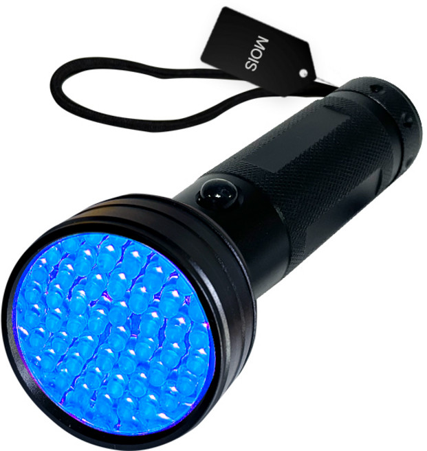모이스 LED 자외선 UV랜턴 51LED 블랙 라이트 손전등 51구 레진 네일 랜턴 UV 램프 후레쉬 경화 얼룩 배변확인, 1개, 혼합색상