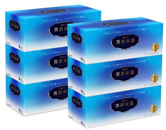 에리에르 호화 보습 로션 티슈 200매 X 6개 제이타쿠, 200개입