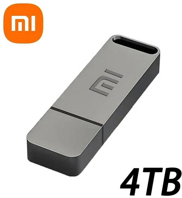 Xiaomi 6TB 플래시 드라이브 USB3.2 고속 전송 금속 유형 C U 플래시 SSD 휴대용 미니 플래시 드라이브 메, 3) Grey 4TB, 1개