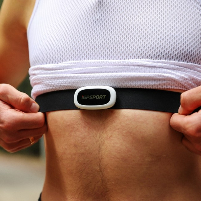 iGPSPORT HR50 스마트 심박계 체스트 벨트 심박센서 심박수 모니터 HRM, 1개, 블랙