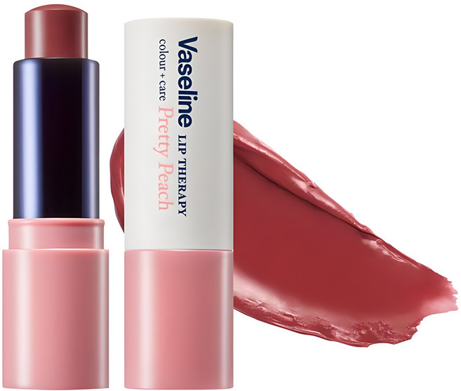 바세린 립 테라피 컬러 케어 립밤, 1개, 04 프리티 피치, 4.2g