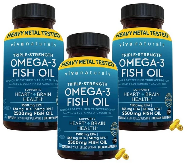 비바 내추럴 트리플 스트렝스 오메가3 피쉬오일 EPA DHA 소프트젤, 3개, 30정 - 쿠팡