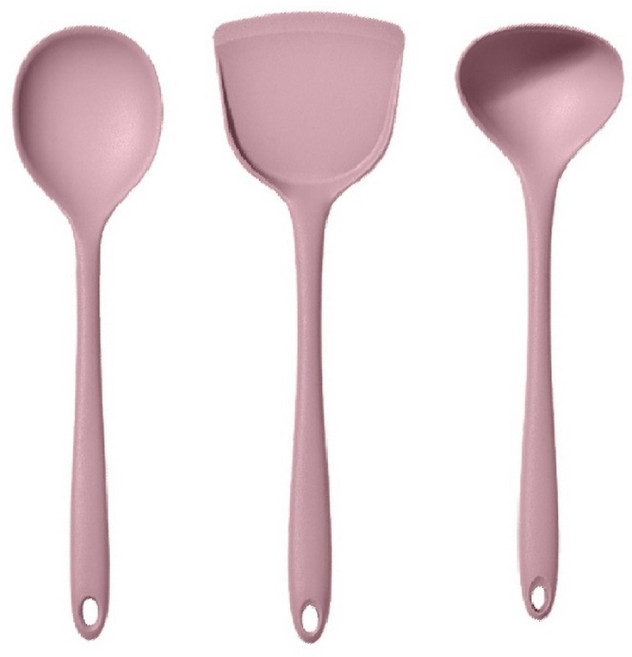 코코메이트 실리콘 조리도구 키친툴 3종세트, 핑크, 볶음스푼+뒤집개+국자, 1개
