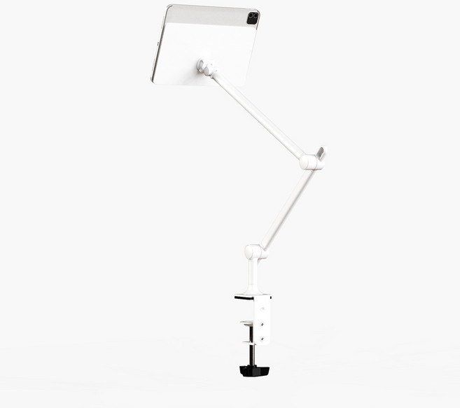 지니비 패드바이미 마그네틱 자석 아이패드 거치대 책상 클램프형, 11인치 - 프로 7세대 M4, 화이트, 1개