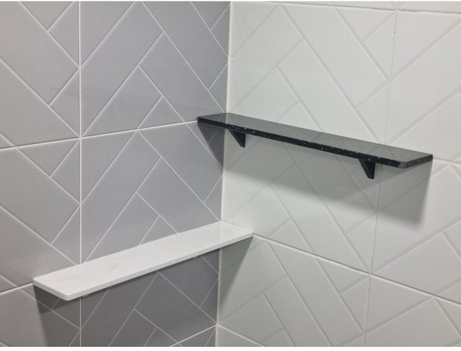 리빙산업 인조대리석 무타공 욕실 일자 선반 젠다이 화장실, 40cm, 크림, 1개