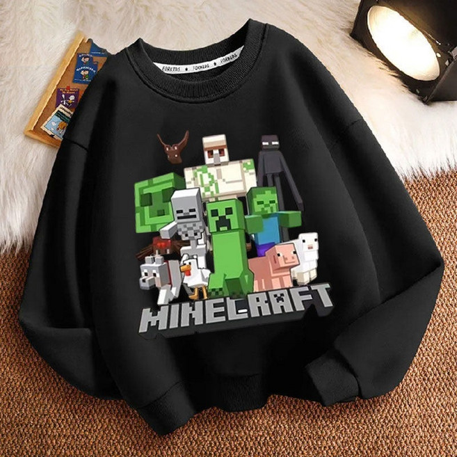 새로운 마인크래프트 남아여아 생일선물 캐주얼 맨투맨티셔츠