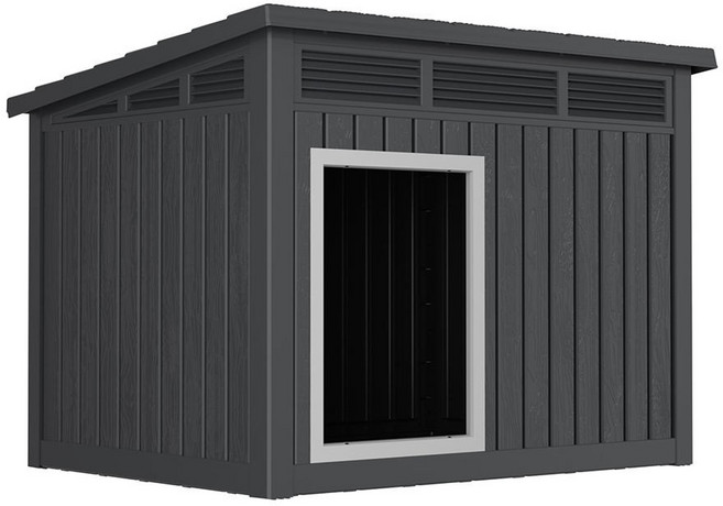 지오리빙 강아지집 고양이집 개집 소형견 중형견 대형견 초대형견 야외 마당 견사 애완견 하우스 사계절 숨숨집 화장실, 1개, DH204/블랙