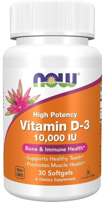 나우푸드 비타민 D-3 10000IU 소프트젤 120정 1개, 30정