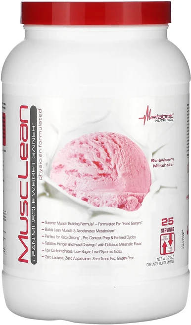새해 건강을 선물하세요 Metabolic Nutrition MuscleLean 순근육량 증가 딸기 밀크셰이크 2.5lb 특별관리진행, MetabolicNutritionMuscleLean순근, 1개 - 쿠팡