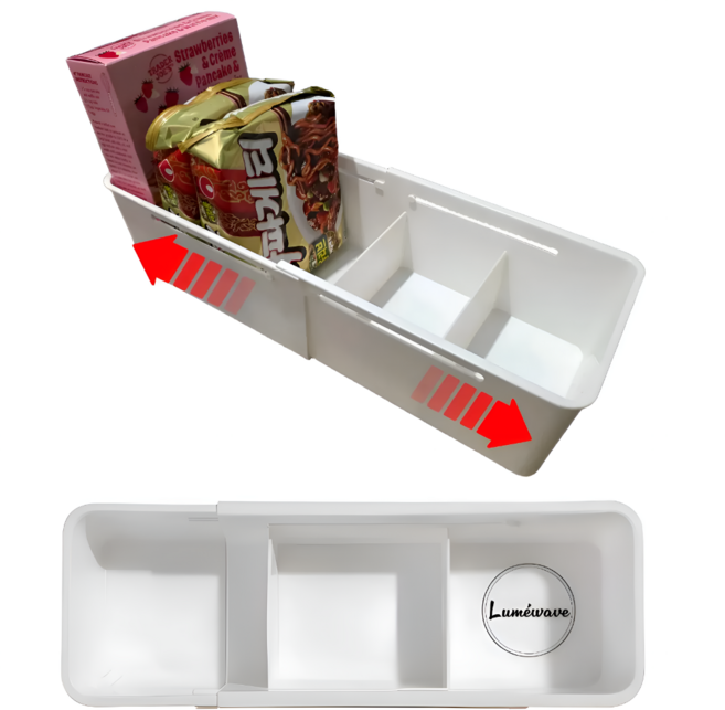 루미웨이브 길이조절 다용도 서랍 정리함, 2개, 클린화이트