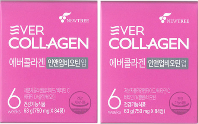 [에버콜라겐] 인앤업 비오틴 업 4통(24주분), 2개, 84정