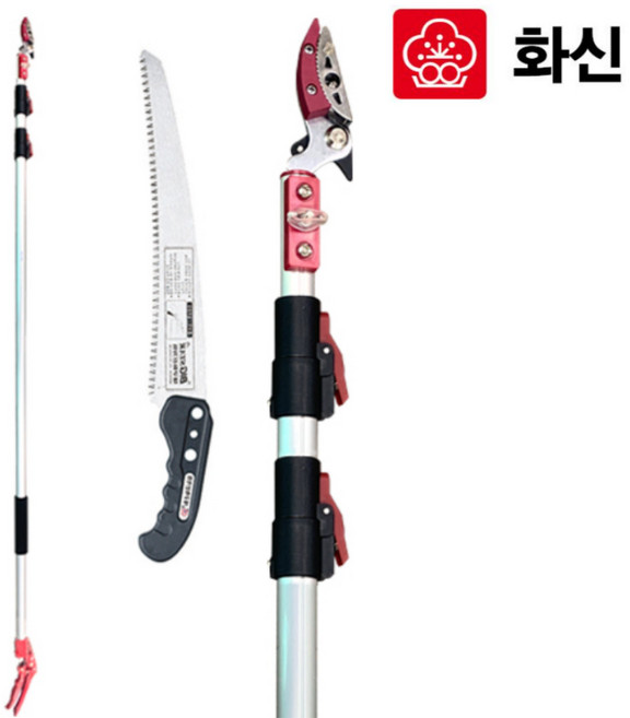 화신 3단고지가위 S-310 3단 3m 톱겸용 감따는가위 과일따기 열매따기 고지톱 전지톱 전지가위, 1개