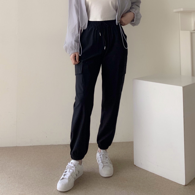 오로꼬 여성 아이스 스판 카고 조거팬츠 쿨링