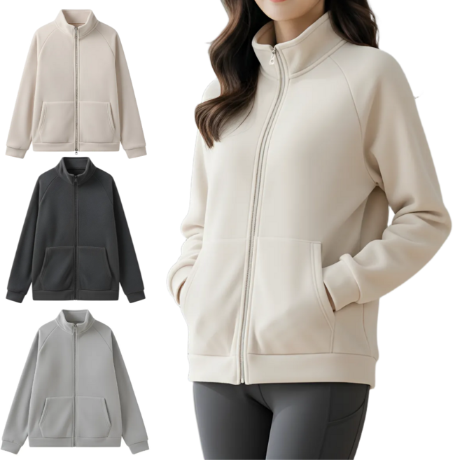 밸류그램 여성 프리미엄 따뜻한 기모 후리스 자켓