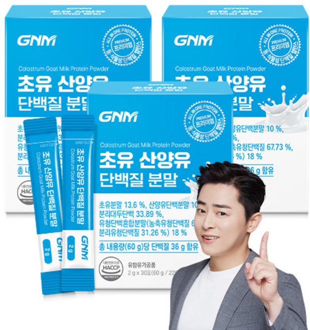 자연의품격 초유 산양유 단백질 분말 스틱, 60g, 3개