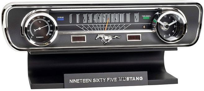 Mark Feldstein & Associates 포드 1965 머스탱 빈티지 대시보드 탁상용 책상 온도계 사운드 시계