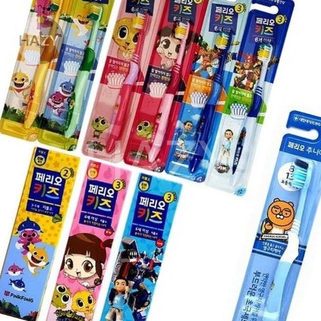 헤이지 LG 페리오키즈 아동치약 아동칫솔 핑크퐁 신비아파트 헬로 카봇 초등학교입학선물, 핑크퐁2단계칫솔(색상랜덤)800027, 1개, 1개입