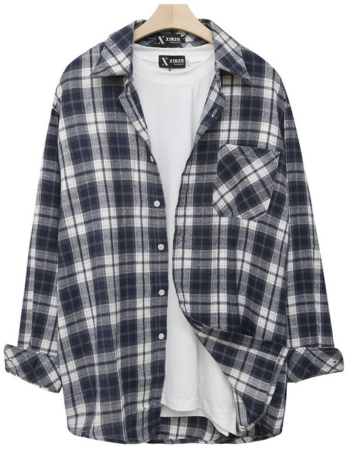XINZO고퀄리티 저렴한가격 가격비교불가 여성오버핏체크남방 남녀공용 간절기 3계절용 세련된 체크 남방 체크 셔츠 커플룩 추천 남성세미루즈핏 체크남방