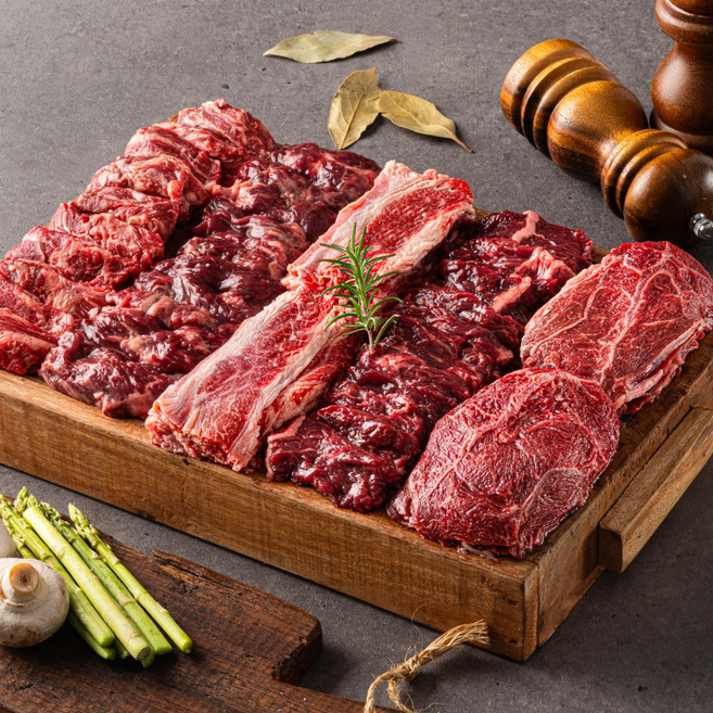 고기는 고기고 육즙가득 소고기 모듬팩 안창살+갈비살+토시살+우삼겹, 1개, 1kg