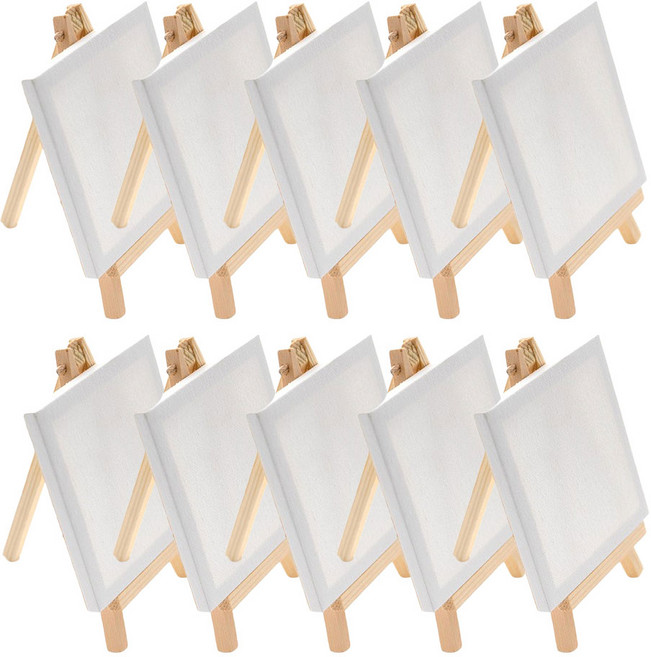 올굿리빙 미니 캔버스 이젤 세트 10X10cm, 10개, 1호