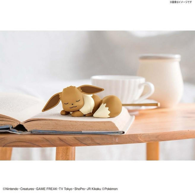 萬代 組裝模型 POKEPLA 快組版07 伊布 睡眠造型 精靈寶可夢 玩具, 1個