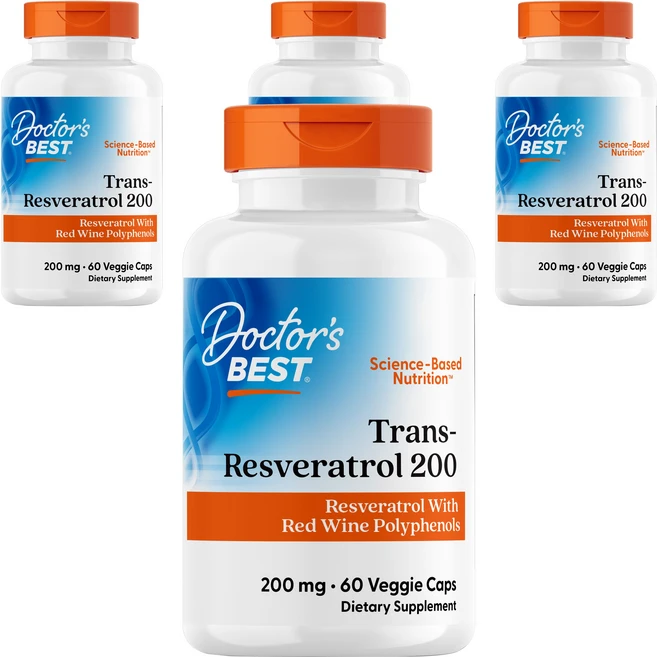 닥터스베스트 트랜스-레스베라트롤 200mg 베지 캡, 4개, 60정 - 쿠팡