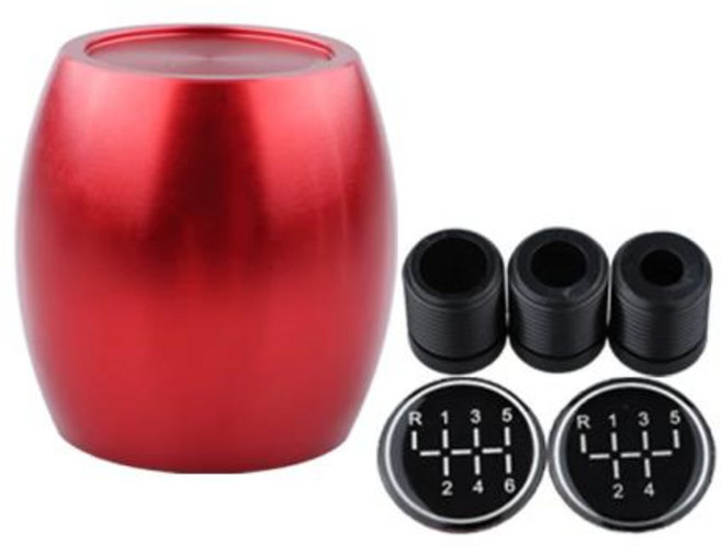 기어봉 시프트 알루미늄 쿨 패션 수동 자동차 리프팅 리버스 기어 노브 5 단 6 변속 헤드 스티, Red, 1개