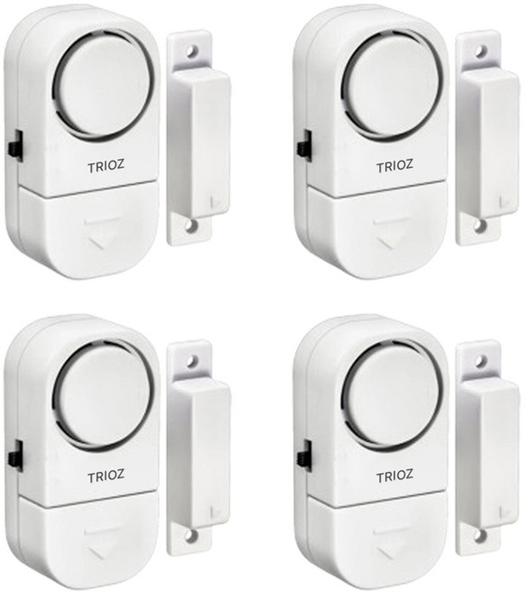 TRIOZ 도어 경보기 방범벨 창문 센서벨 문열림 센서 1+1, 4개